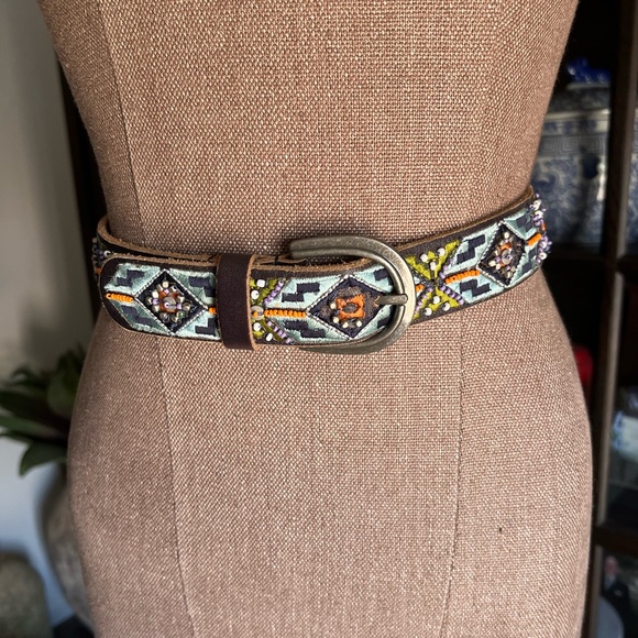 Lucky Brand Accessories - LUCKY BRAND - Bohemian Patterned Embroidered and Embellished Belt